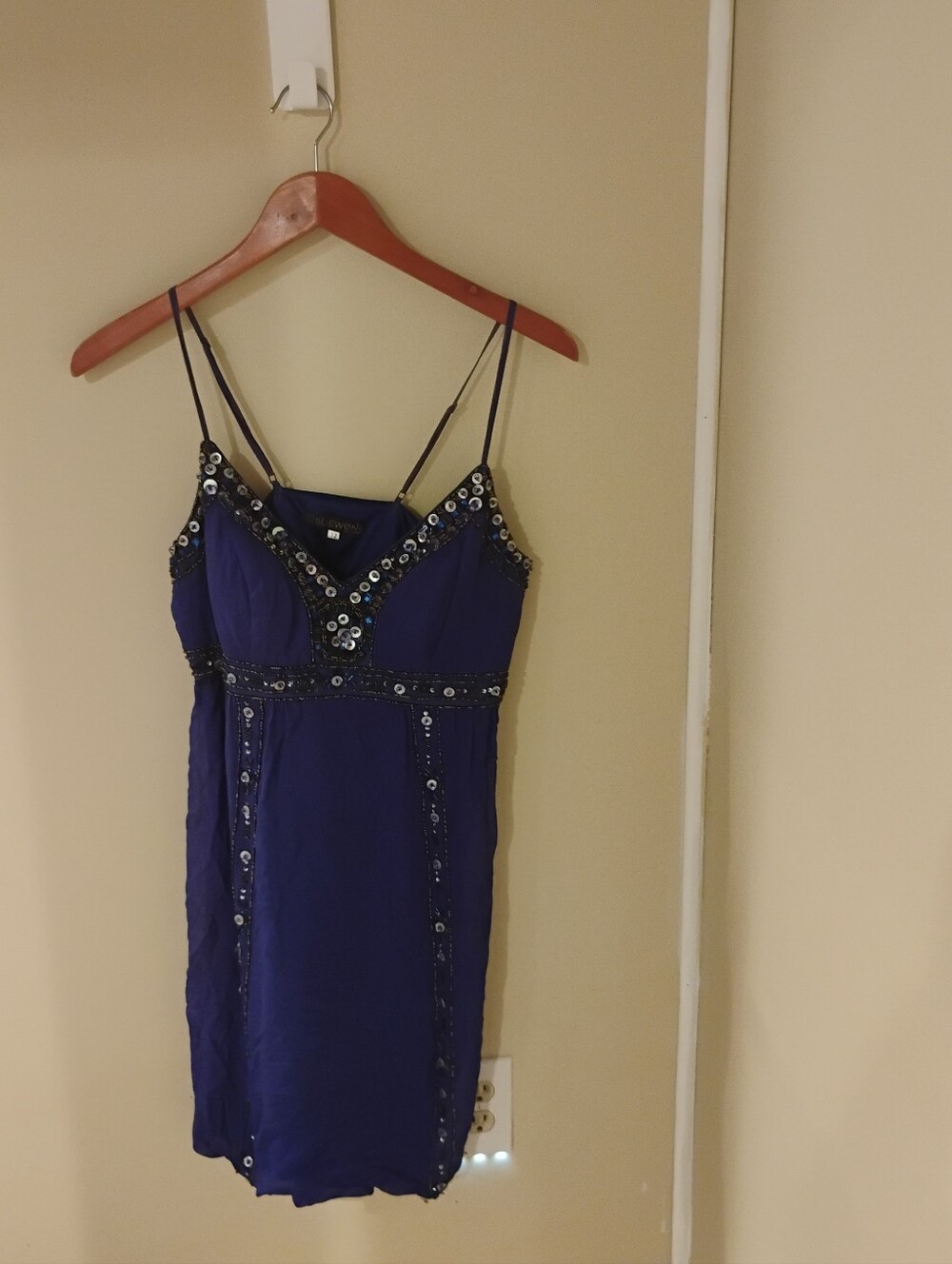 Vintage 2000s Sue Wong Nocturne Beaded Spaghetti Strap Dress